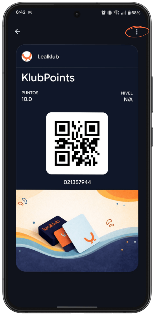 Tarjeta con botón ···